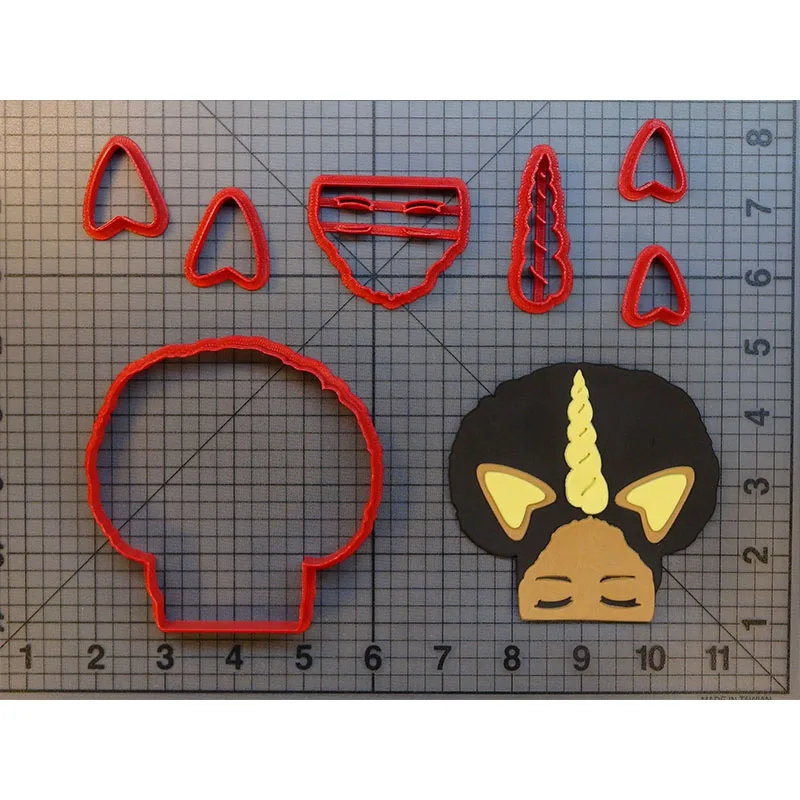 

Afro Unicorn Cookie Cutter Fondant Cupcake Top Cutter Custom Made 3D Cookie for Cake Decoration Tools