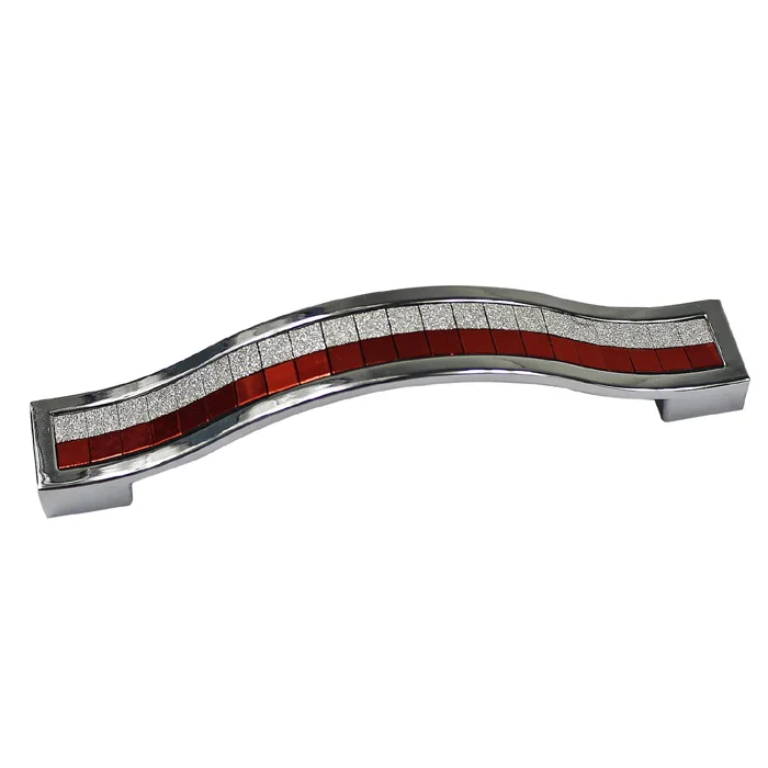 

96mm red & silver kitchen Cabinet handle crystal cupboard pull drawer Dresser Wardrobe Furniture door handle pulls