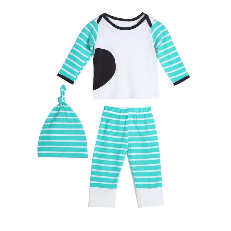 

3pcs Baby Toddlers Kids Long Sleeve Plaid Tops Pants Hat Clothes Outfit Set