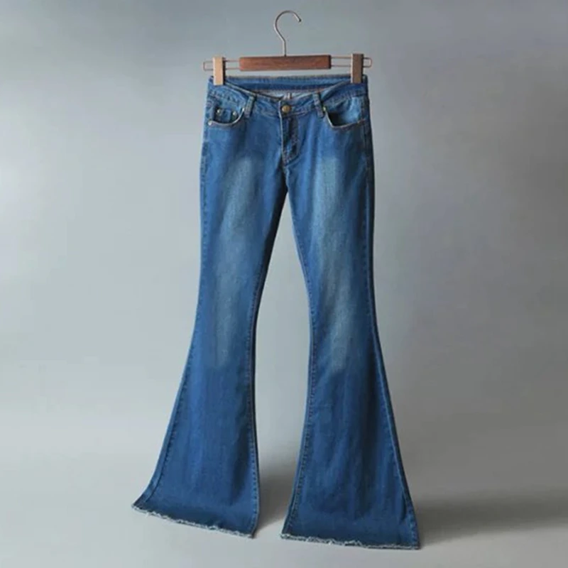 Laamei Модные женские свободные джинсы с высокой талией, широкие джинсы, обтягивающие узкие расклешенные джинсы, ретро колокол, эластичные брюки