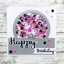 

GJCrafts 6.2*2.5cm Happy Metal Cutting Dies for Scrapbooking 2018 New Cutting Dies DIY Card Decor Paper Craft Die Cut Stencil