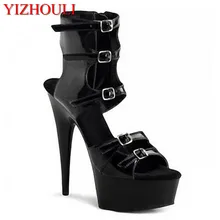 Сапоги с низким голенищем 15 см; очень высокий каблук и устойчивый ключ; Водонепроницаемая Обувь для клуба; пикантная танцевальная обувь