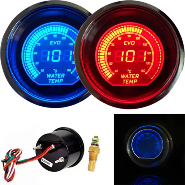 Doxingye 2 52mm Digital Led Evo Water Temperature Gauge Meter Red Doxingye 2 52mm Digital Led Evo Water Temperature Gauge Meter Red Blue For Universal