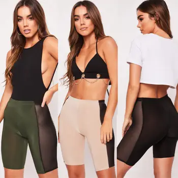 

Women Shorts High Waist Fitness Stretch Trousers Ladies Sports Leggings Femme Running Gym Workout Shorts