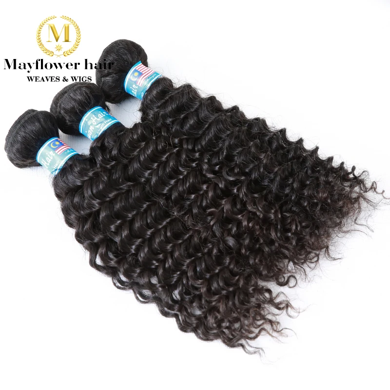 

MFH Beauty 100% Unprocessed Malaysian Deep wave virgin hair 1/2/3 bundles natural color 12"-24" no tangle no shedding no smell