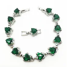 Мода Изысканная вставка в форме сердца зеленый циркониевый браслет прекрасные элегантные Цирконий Браслеты& браслет подарок на день Святого Валентина