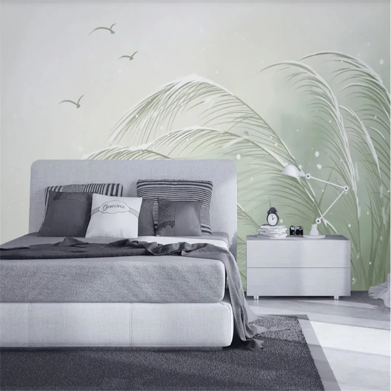Custom 3d wallpaper Xiaoqing new hand-painted minimalist living room bedroom wall - high-grade waterproof material Custom 3d wallpaper Xiaoqing new hand-painted minimalist living room bedroom wall - high-grade waterproof material