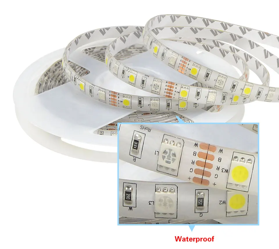 DC12V 5 m ip20/IP65 Водонепроницаемый RGB RGBW rgbww 5050 SMD светодиодный сервис oem/odm: 3A адаптер питания/RGB пульт дистанционного управления домашней лента