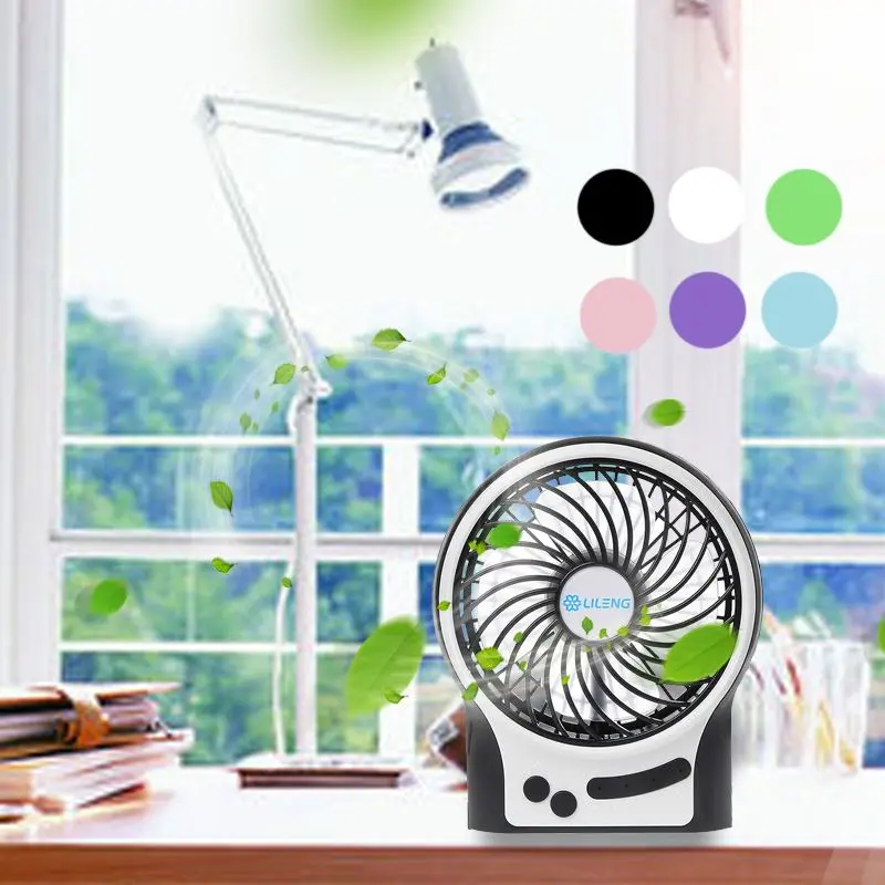 

Rechargeable Portable Fan, Battery Operated or USB Powered Fan, Handheld Fan with Internal and Side LED Light, Personal Cooling