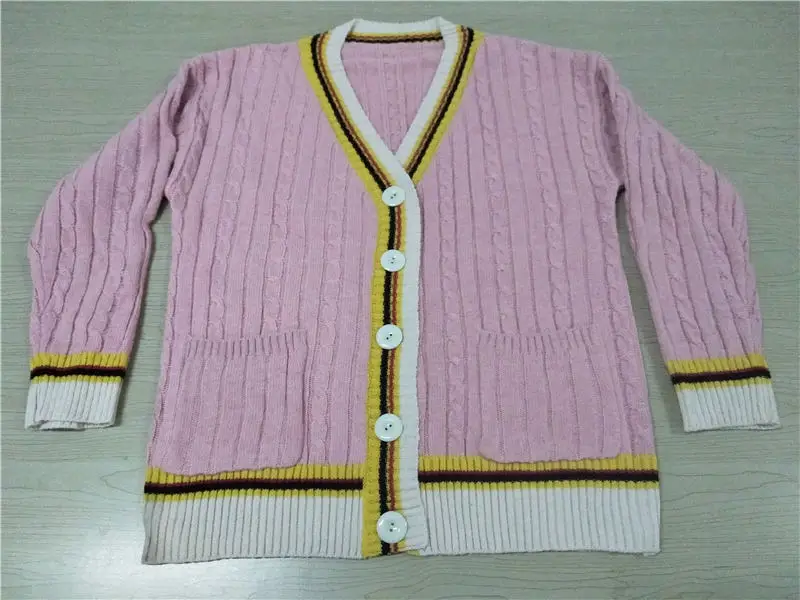 Neploe женский свитер кардиган контрастного цвета вязаное пальто с длинным рукавом v-образным вырезом куртка корейский Повседневный Кардиган размера плюс 36412 - Цвет: watermelon red