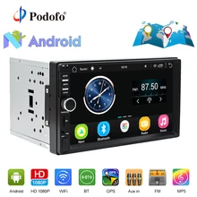 Podofo 2din Auto Radio Stereo Android di Navigazione GPS 7 “1024*600 Auto Universale Lettore Wifi Bluetooth USB della Radio audio Player No DVD