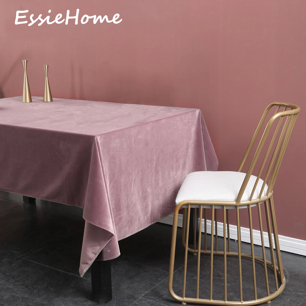 

ESSIE HOME Dusty Pink Grey Pink Single Side Matte Velvet High End Velvet Table Cloth Table Linen Wedding Decoration Placemat