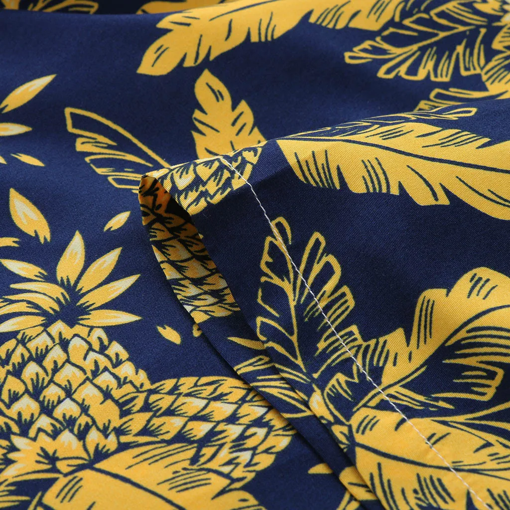 Летняя рубашка с коротким рукавом мужская рубашка уличная Camisa персональный Печатный воротник Мужская пляжная Блузка Camisa masculina