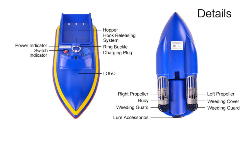 New Boatman Mini 2A 2.4G Rc Boat Support Lure Fishing Bait Finder& Double Motors Model Remote Control Boat Kids Outdoor Toys