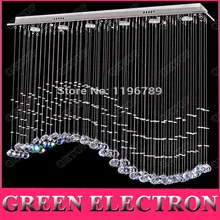 Современные стеклянные подвески для люстры проволока Хрустальная Светодиодная лампа волна кристалл свет бар ресторан гостиная огни прохода лампа