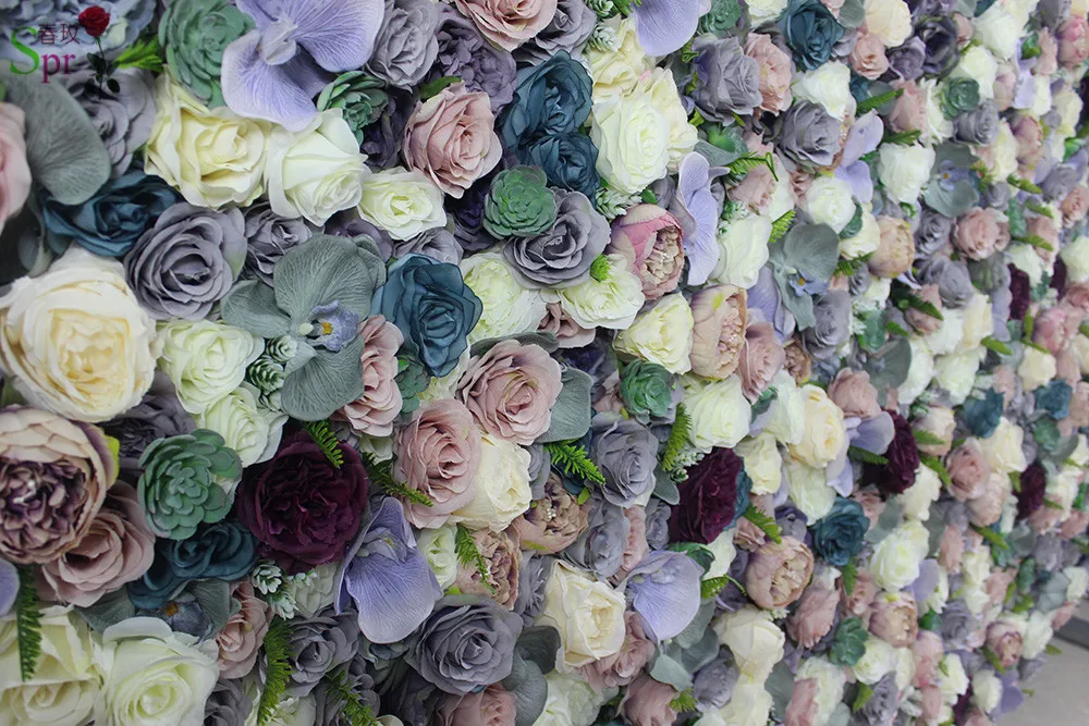 Spr New Design High Quality 3d London Flower Wall Wedding Backdrop Artificial Rose Hydrangea Flower Arrangements Artificial Dried Flowers Aliexpress