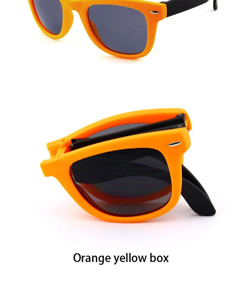 RBRARE Foldable Sunglasses With Box Vintage Classic Sun Glasses Men Shopping Travel Colorful UV400 Lunette De Soleil Femme