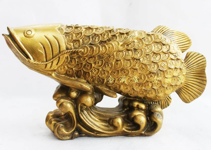 

Bronze copper home decoration crafts decoration copper arowana rich Factory Copper Feng Shui crafts