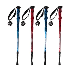 Антиударная телескопическая палка Регулируемая 4 секции складной тростник открытый альпинистские треккинговые палки