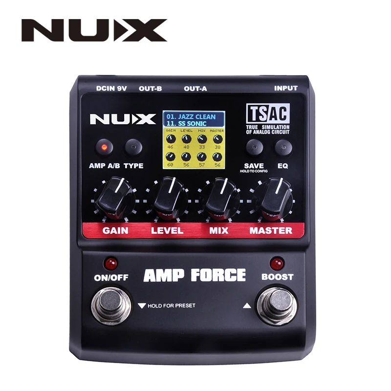 NUX AMP Force Guitar Effect Pedal Stomp Boxes DSP Modeling AMP