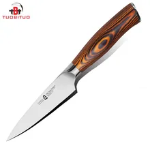 TUOBITUO 4 “(105mm) Obstmesser Japanischen Stil Küche Kochen Werkzeuge Gemüse Messer Deutsch X50 Stahl Schwere Pakkawood Griff