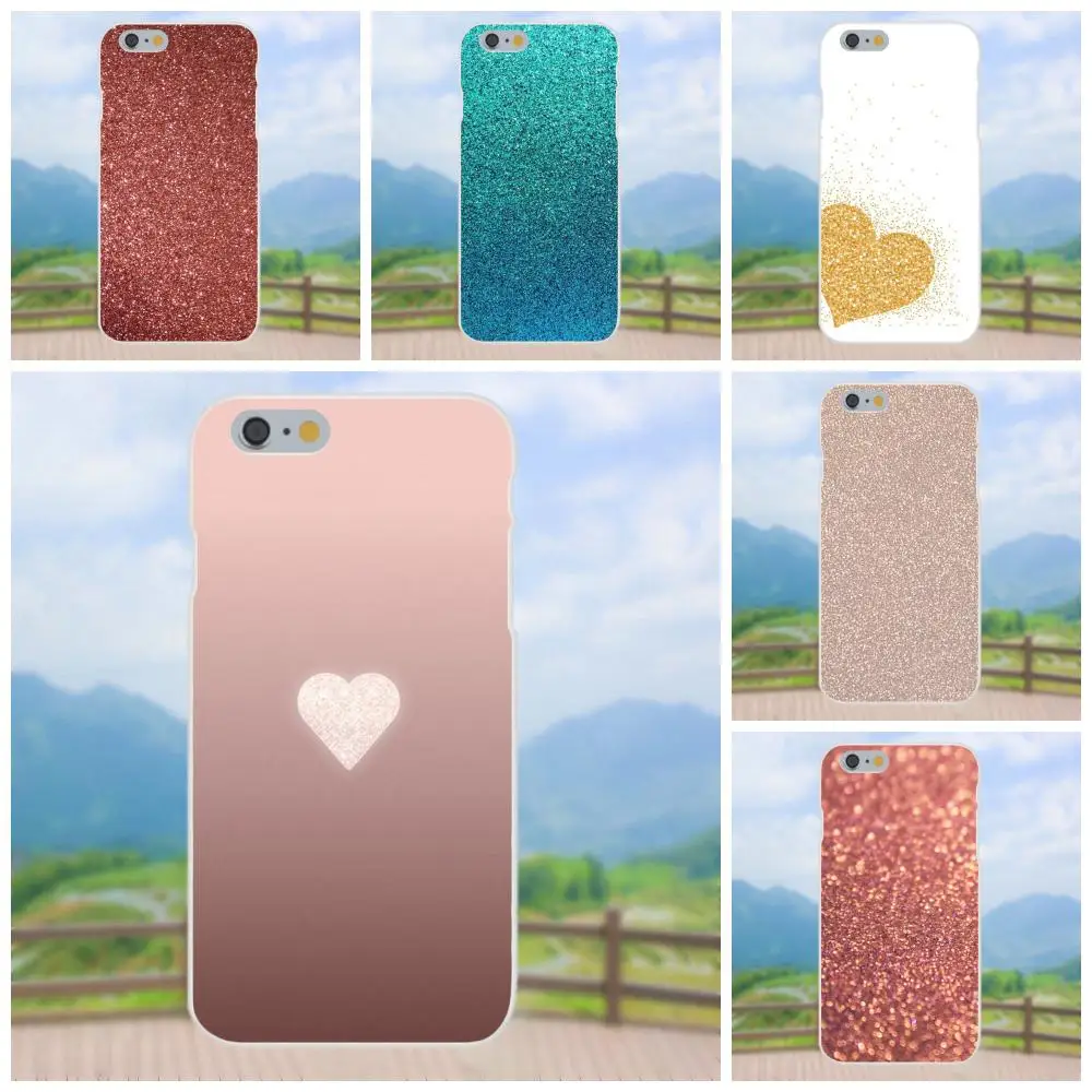 

For Galaxy A3 A5 A7 On5 On7 2015 2016 2017 Grand Alpha G850 Core2 Prime S2 I9082 Soft Live Love Phone Rose Gold Glitter Sparkles