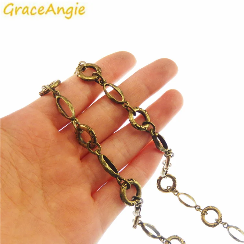 

GraceAngie 2 Meters Retro Antique Bronze Decorate Necklace Bracelet Jewelry Accessory Metal Alloy Chain Findings