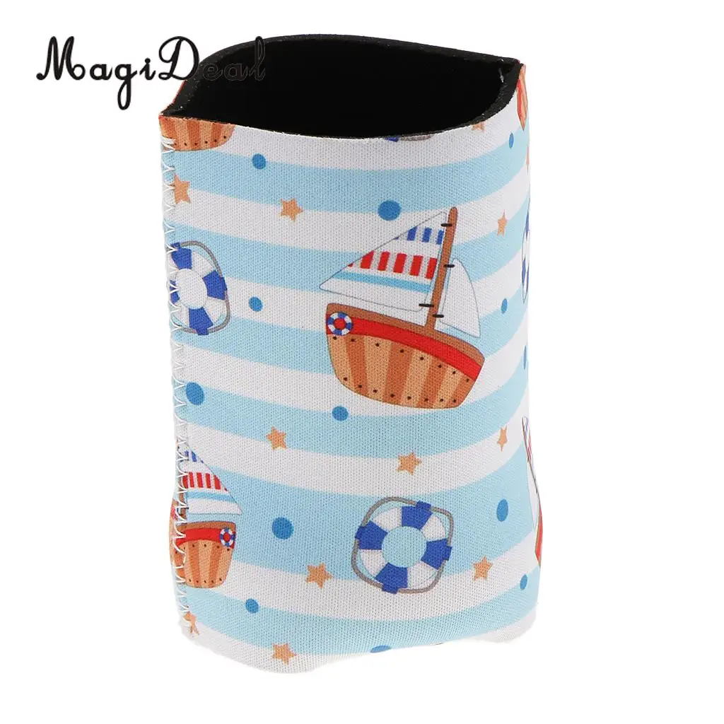 Cute Animal Puppy Zebra Prints Neoprene Beer Can Cooler Sleeve Insulated Reusable Coffee Cup Sleeve