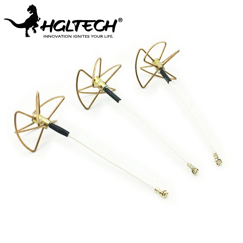 

HGLRC 5.8G 2.0dBi-2.5dBi Omnidirectional 4 Leaf Clover FPV Antenna IPX to Pigtail 6.5cm for RC FPV Models Multirotor Goggles TX