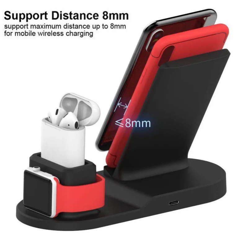 3 in 1 Mobile Phone Watch Headphone Chargers Wireless Fast Charging Adapter Holder Stand For Cellphone Earbuds