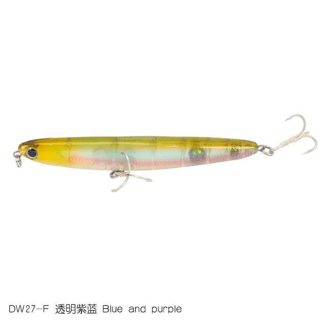 Tsurinoya DW27 110 мм 13 г Topwater карандаш жесткая приманка для рыбалки искусственная приманка со звуковым стальным шариком - Цвет: DW27 F