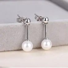Anenjery, 925 пробы, серебряные серьги для женщин, Стерлинговое Серебро, ювелирное изделие, жемчужные серьги-гвоздики, brincos oorbellen, S-E441