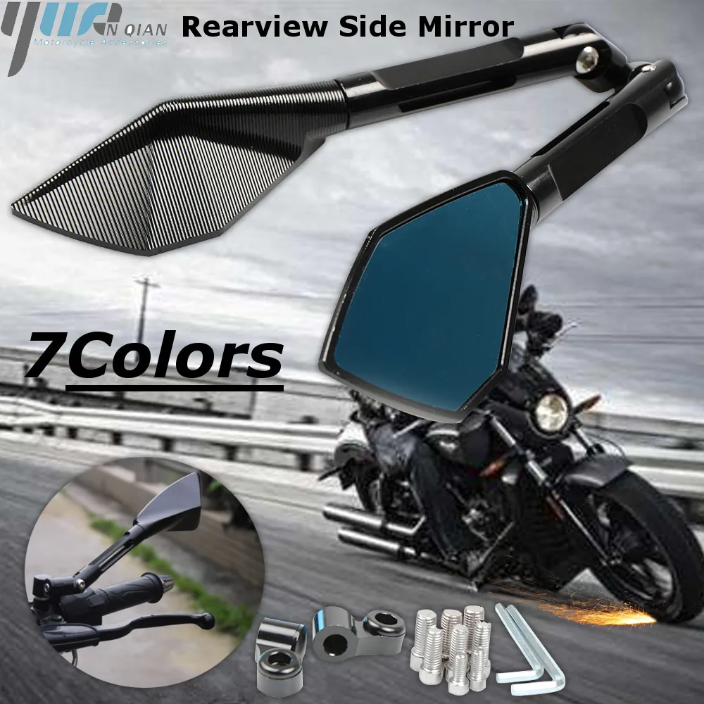 

Motorcycle Mirrors Rearview mirror ALUMINUM CNC motor Rear view mirror Universal For YAMAHA XJR400/1300 FJR 1300 For BMW Suzuki