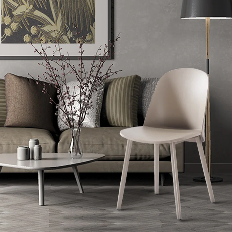 Nordic Design Creative Casual Coffee Shop Furniture Dining Chair Office Plastic Minimalist Bedroom Study Comfortable Back Chair