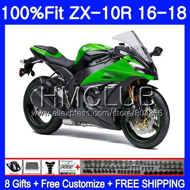 

Gloss green Injection For KAWASAKI NINJA ZX 10 R ZX10R 16 17 18 42HM14 ZX 10R ZX1000 ZX 1000 ZX-10R 2016 2017 2018 Fairing kit