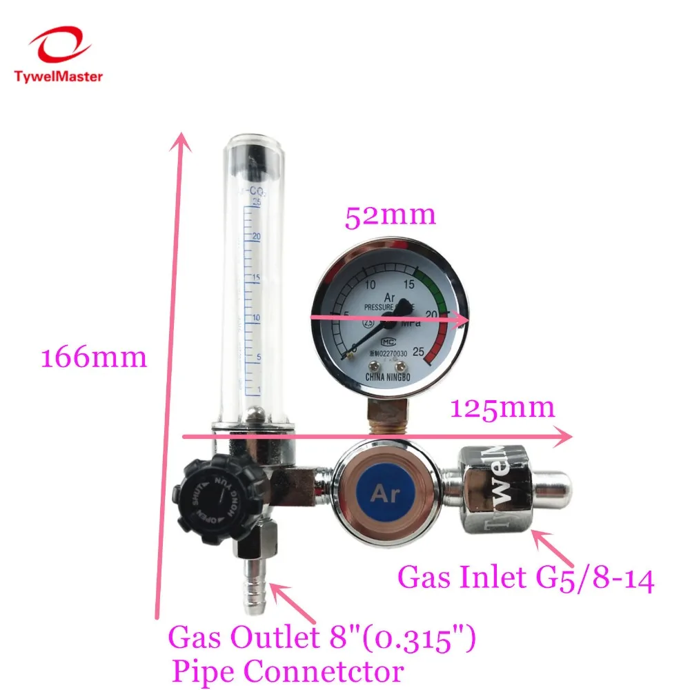 Аргоновый Регулятор 0-25 мпа давление Guage аргон CO2 гелий расходомер азота G5/8 на входе MIG TIG сварочный регулятор