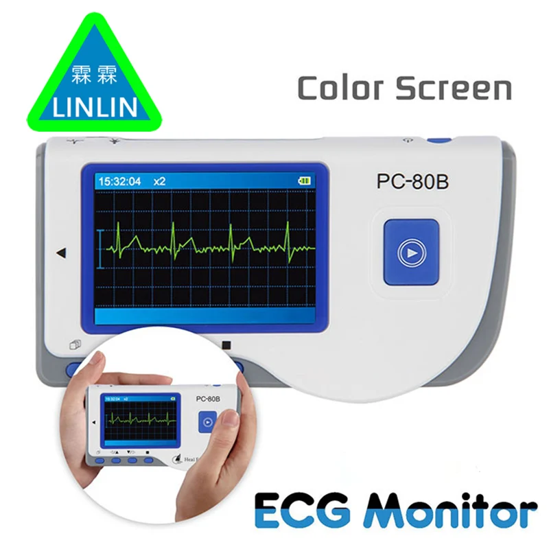 LINLIN Расширенный портативный ЭКГ монитор Мини Портативный ЖК-дисплей электрокардиограмма монитор сердца мониторинг здоровья машина