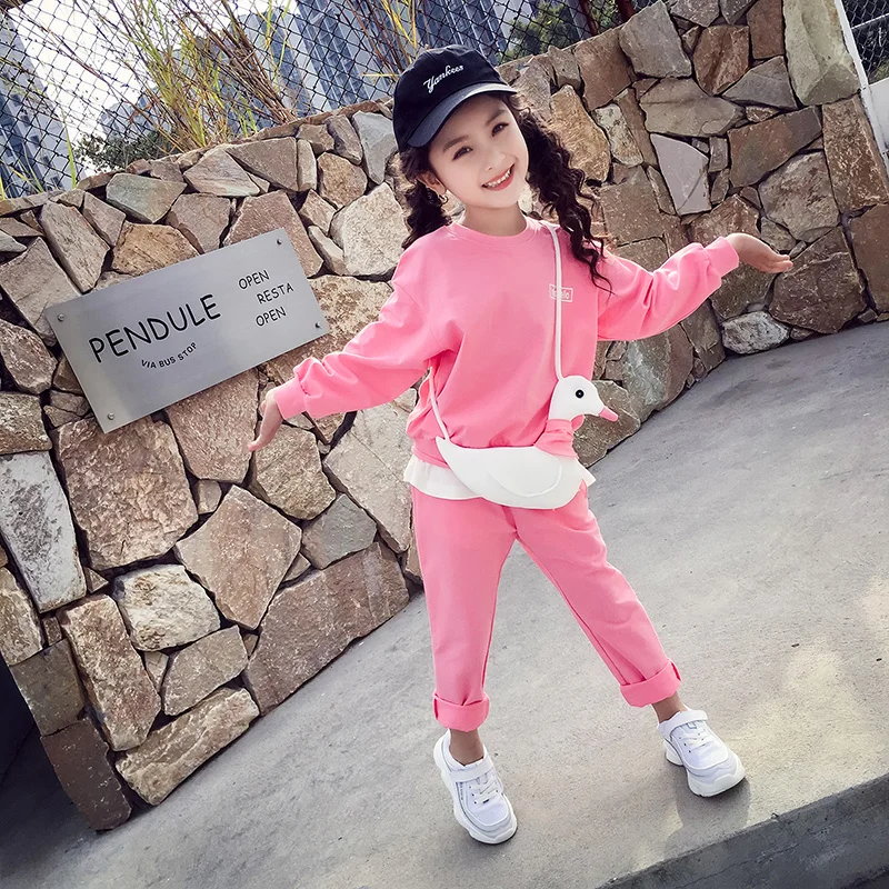 

Girl's Leisure vacation set Children's spring cotton suit