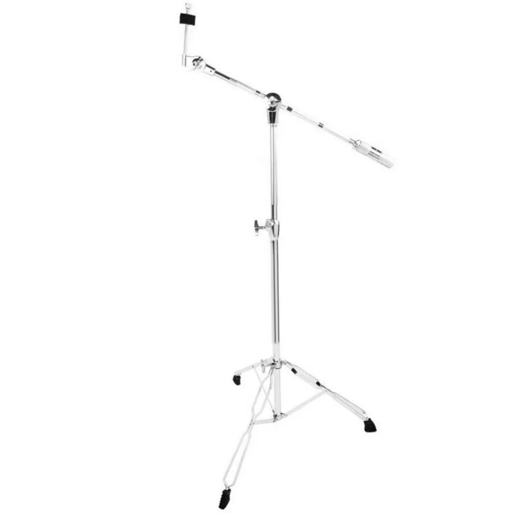 

Newest Super Lightweight Stainless Steel Drum Cymbal Boom Stand Double Braced Legs Percussion Hardware Easy to Carry Silver