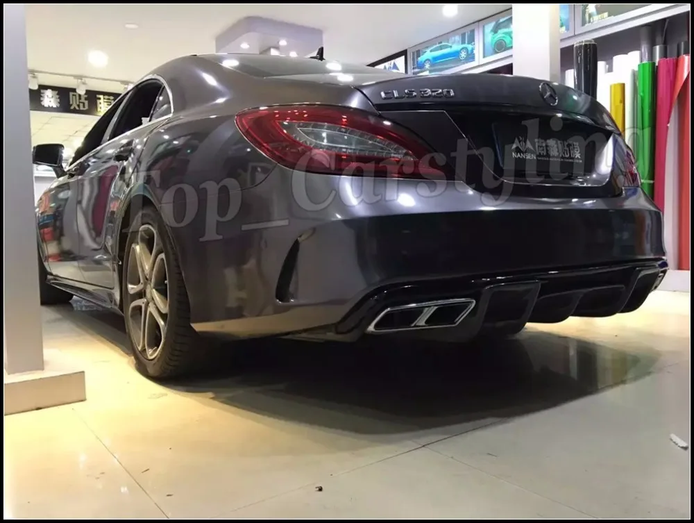 gunmetal gray Glossy Metallic candy Vinyl Full Car wrapping gloss midnight 3m 1080 hexis wrap skin Coat Foil graphics (3)