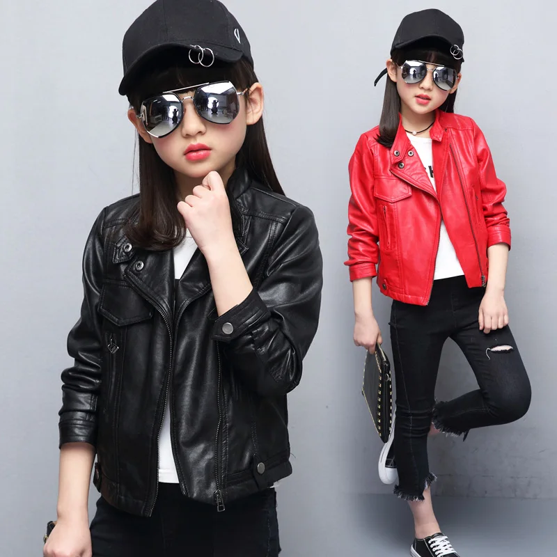 

Kids Jackets For Girls 2018 New Fashion Toddler Girl Leather Jackets And Coat Autumn Children Clothing 4 6 8 10 Year Meisjes Jas