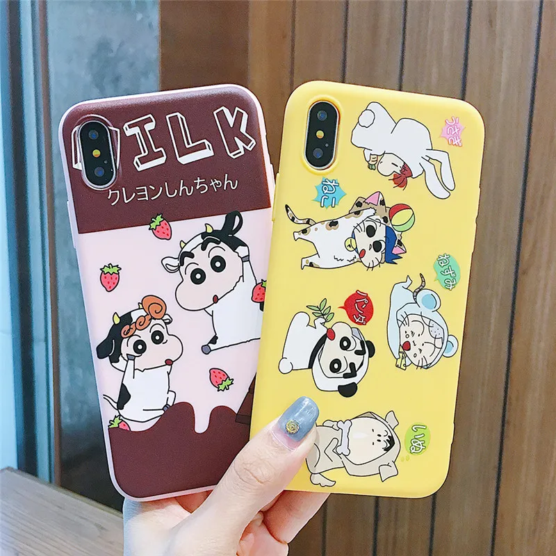 

Cute Crayon Shinchan Phone Cases For iPhone 7 8 6 6S Plus Case Silicone Capa Soft TPU Back Cover Case For iPhone X XS MAX XR