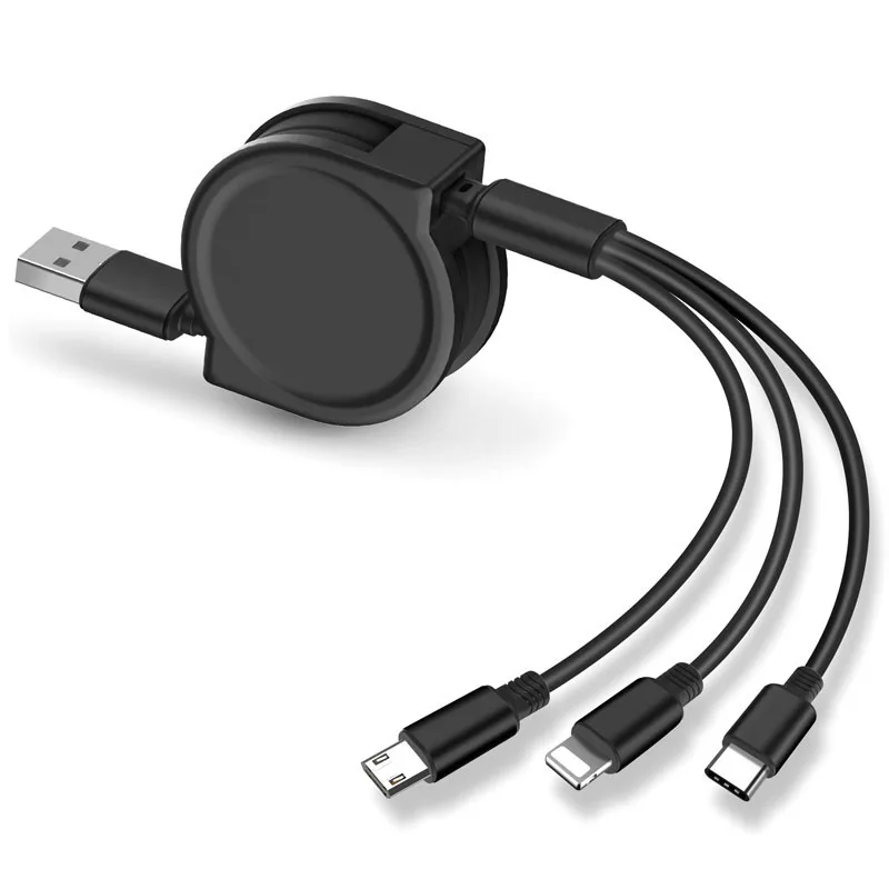 USB кабель 3 в 1 Функция передачи данных кабель быстрой зарядки для iPhone Android type-c выдвижной мульти микро Usb быстрое зарядное устройство