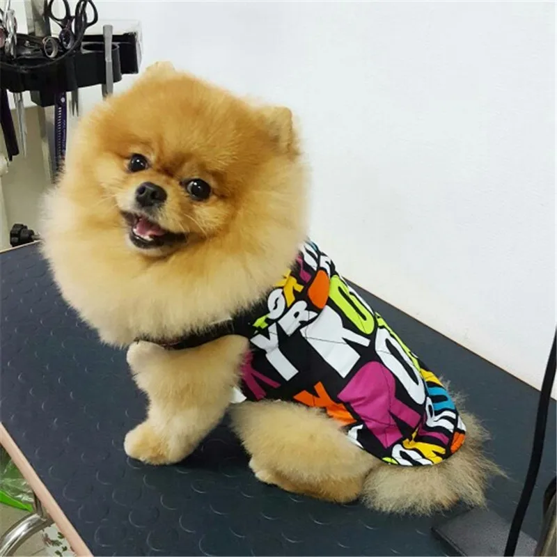 Winter Warm Pet Dog Clothes Letters Camouflage Reversible Coat Jacket For Small Medium Large Dogs Warm Cotton Pet Vest Clothing  17