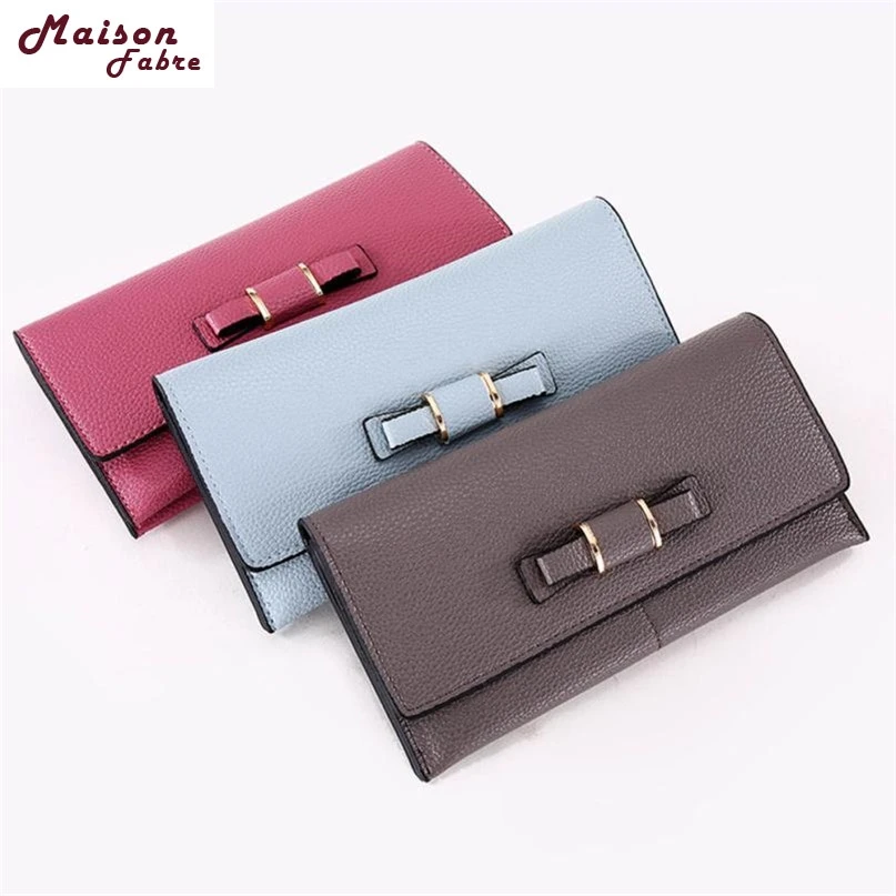 

Maison Fabre Fashion Wallets Women 7 Colors Bow Tie Zipper Long Coin Purses Multifunctio Card Holder 2017 Hot DropShipping OB16