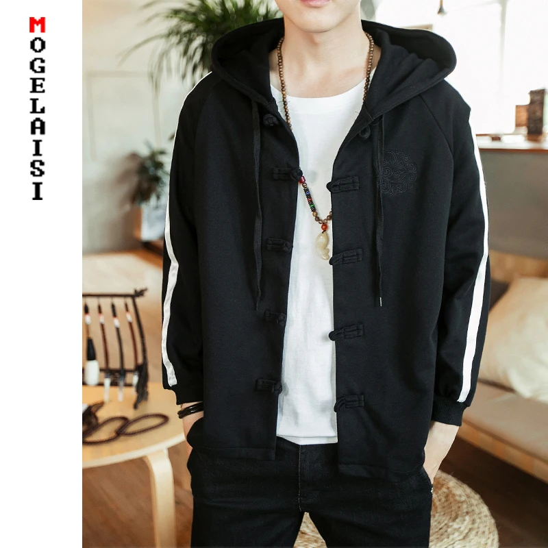 

Plus size 5XL hoodie men 2019 spring chinese style Pankou black hoodies sweatshirt man long sleeve tops poleron hombre A026-Y69