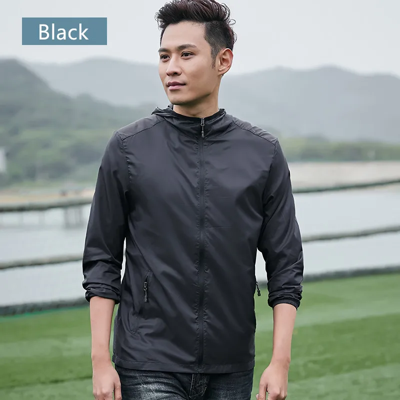

LANBAOSI Sun Clothing Breathable Coat Quick Dry Ultra-Light Hooded Sun Protection Shirts Anti-UV Clothes Vest Plus Size 5XL F50