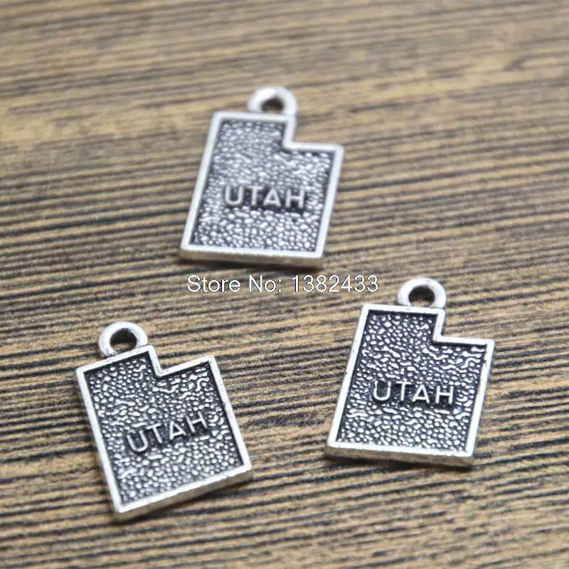 

10pcs--utah charms Antique Tibetan silver utah charms pendants ,DIY Supplies 20mm x 12mm