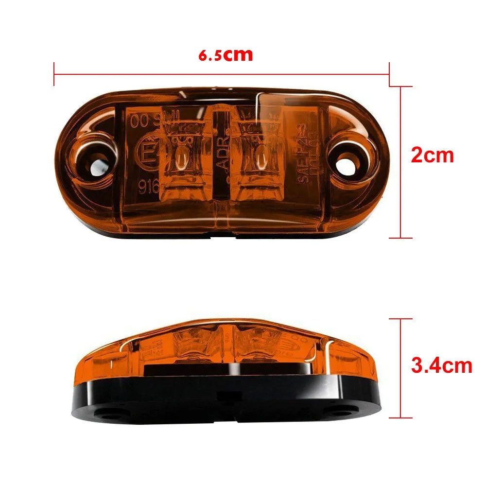 Кратор 4 шт 12 V-24 V желтый 2 светодиодный автомобильный прицеп боковые габаритные огни лампы мигалка Водонепроницаемый