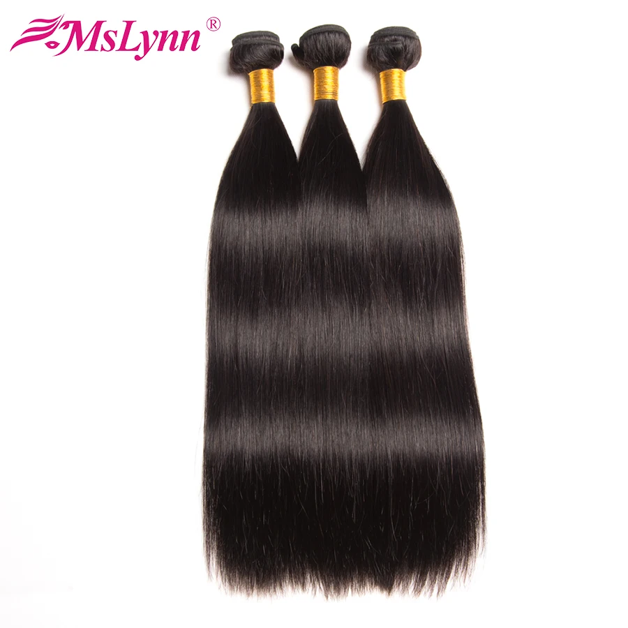 altMslynn Indian Straight Hair Bundles With Frontal Closure 13x4 Lace Frontal Closure With 3 Bundles Human Hair Non Remy Hair 4 Pcs